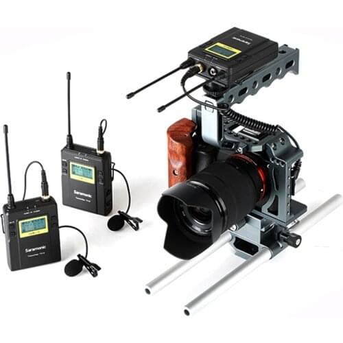 Saramonic UWMIC9 Broadcast UHF Camera Wireless Lavalier Microphone System Transmitters +One Receiver for DSLR Camcorder