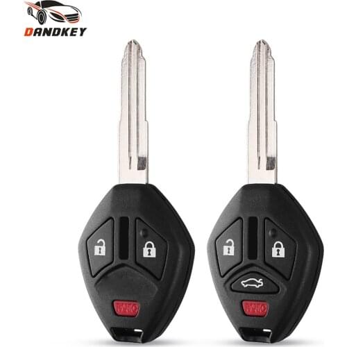 Dandkey Replacement Remote Key Shell For Mitsubishi Galant Eclipse Lancer Outlander 2008-2013 3/4 Buttons Uncut Blade Case Cover