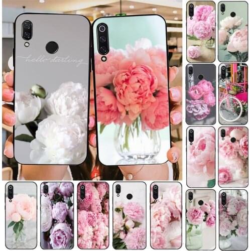 TOPLBPCS Elegant Pink Flower Peony Soft Phone Cover For Redmi note 8Pro 8T 9 Redmi note 6pro 7 7A 6 6A 8 5plus