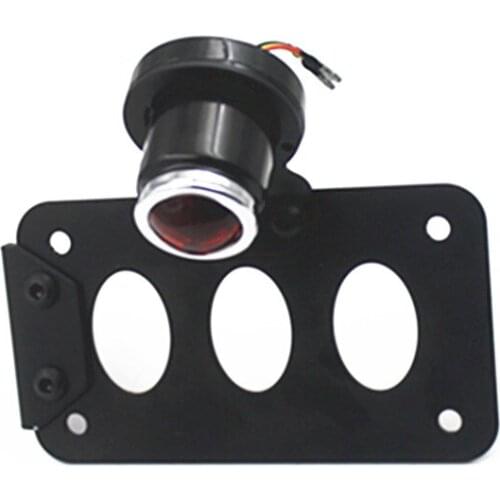 Motorcycle Black License Plate Bracket Side Mounting Tail Brake Tag Lights Choppers Metric bikes Custom