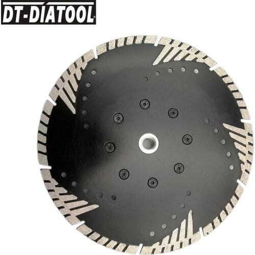 DT-DIATOOL 1pc 230mm/9" Hot Pressed Diamond Blades With Slant Protection Teeth Multi-purpose Cutting Discs With M14 connection