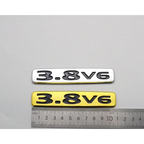 For Mitsubishi Pajero 3.8 V6 3.8v6 Emblem Silver Gold 3D Car Sticker Rear Trunk ABS Plastic Logo Badge Decal Nameplate