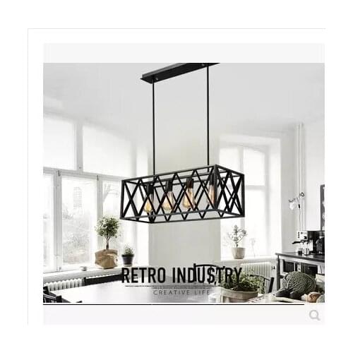 European classical iron 4 head box black bedroom lamp lamp chandelier Mediterranean Restaurant garden Chandelier 110-240v