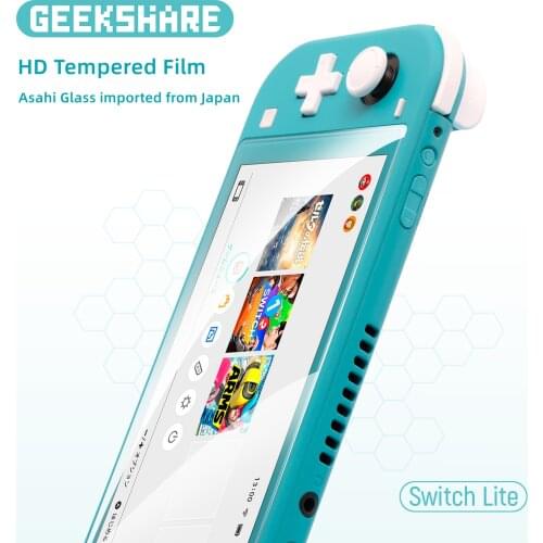 Geekshare Tempered Glass Film Asahi Glass For Nintendo Switch Lite Screen Protection Glass Film Protector 0.33mm 9H For NS Lite