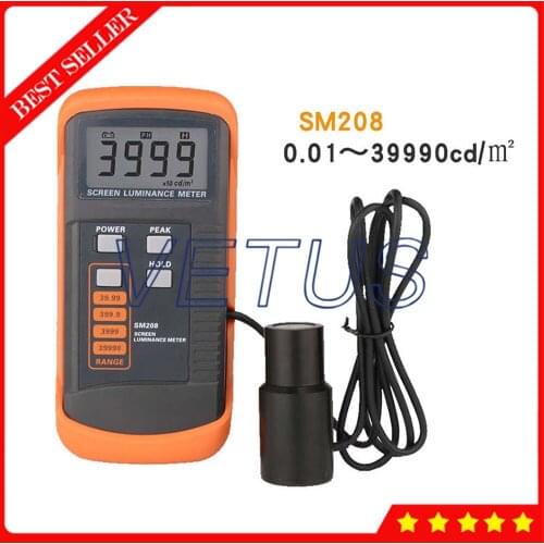 Screen Brightness Meter luminance Meter 0.01-39990cd/m2 Low Power Consumption Luminance Meter with Mini Light Detector SM208