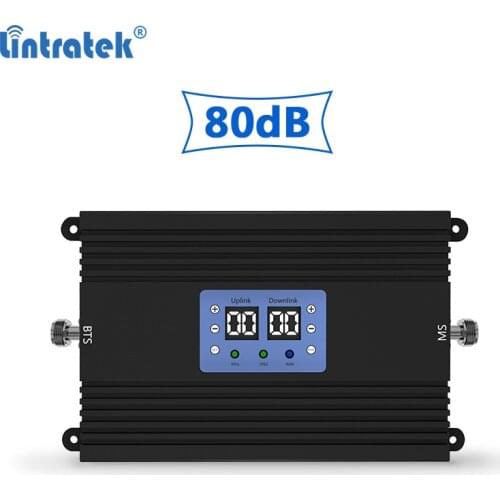 Lintratek 80dB 3G 4G Signal Rpeater AGC ALC MGC Booster 25dBm 1800 2100Mhz LTE UMTS B3 B1 Dual Band Netwrok Booster Amplifier
