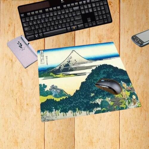Mairuige Hot Sell Japanese Ukiyoe Hokusai Thirty-Six Views of Mount Fuji Mouse Pad Gaming Mousepad Keyboard Mats Small Size