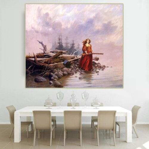 Citon Darrell K Sweet《Marguerite de La Rocque》Illustration Canvas Oil Painting Artwork Poster Picture Wall Decor Home Decoration