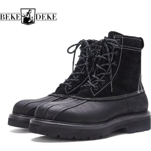 British Style Mens 2021 New Vintage Round Toe Lace Up Ankle Boot Mixed Colors Non-Slip Fashion Outdoor Casual High Quality Boot