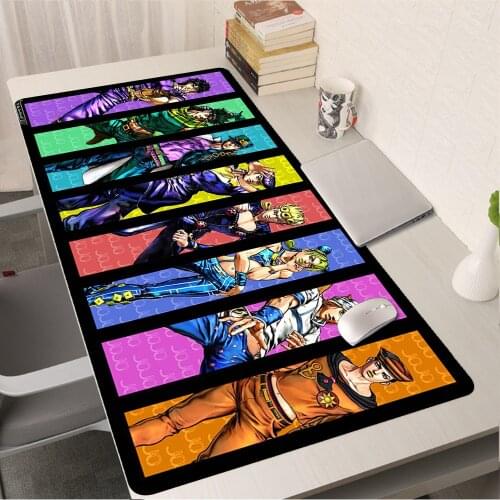 Desk Mat Pc Anime Mouse Pad JoJo Bizarre Adventure Mousepad Gaming Keyboard Xxl 900x400 Desk Protector Keyboards Accessories