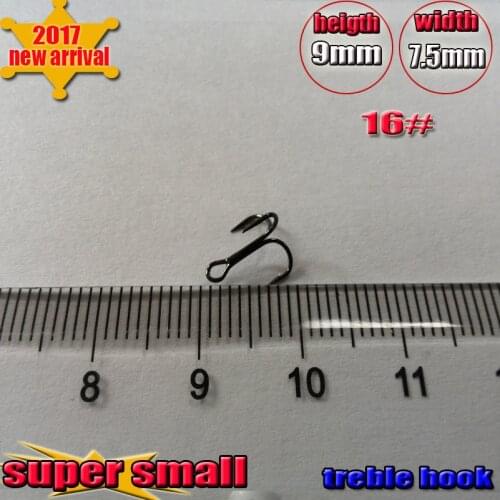 2019 new Treble Fishing Hooks size 16# number:500pcs/lot super small treble hook high carbon steel