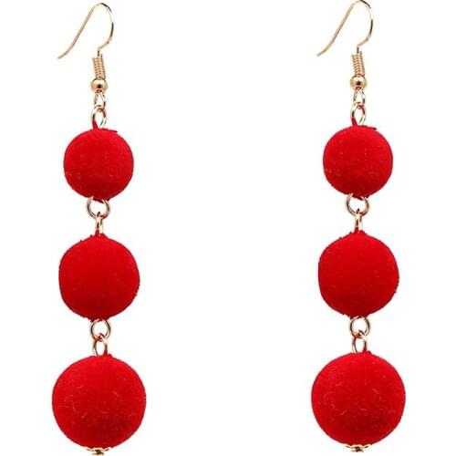 New Fashion Dangle Earring Popular Lovely Plush Earring Handmade Crafts 2017 New Style Trendy Personality Women Charm Earring