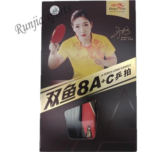 Original double fish finished table tennis racket 8A-C 8AC FL long handle loop with fast attack racquet sports gift case