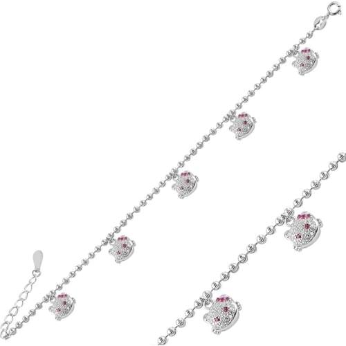 Silver 925 Sterling Cat Zircon Cubic Zirconia Bracelet