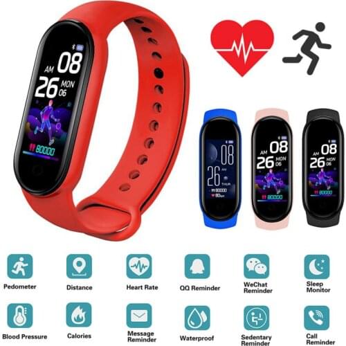 1 Pcs M5 Smart Watch Smart Sport Band Fitness Tracker Heart Rate Blood Pressure Monitor Smartband Bracelets Men Women