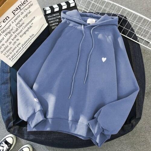 Hoodies Women Thicker Warm Korean Style Embroidery Printed Students Harajuku Streetwear Womens Plus Velvet Clothes Sweatshirts