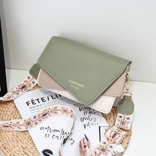 Wide Strap Vintage Fashion Layers Designer Bags PU Leather Women Shoulder Bags Womens Handbags Purses