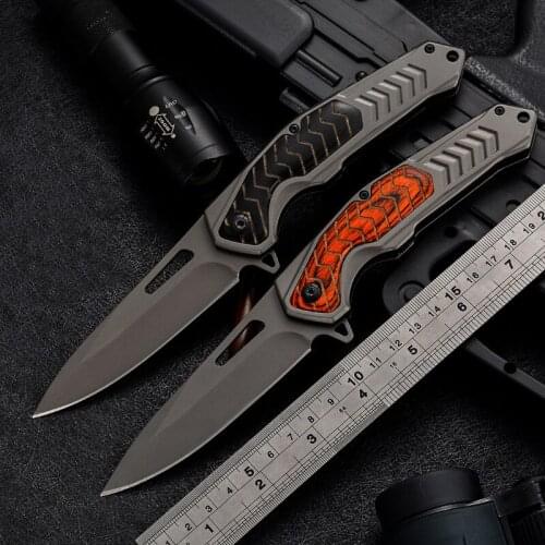9.1'' Damascus Steel High Quality Portable Folding Knife 7Cr13 Blade Rosewood Handle Tactical Knife Camping Survival Knife Tools