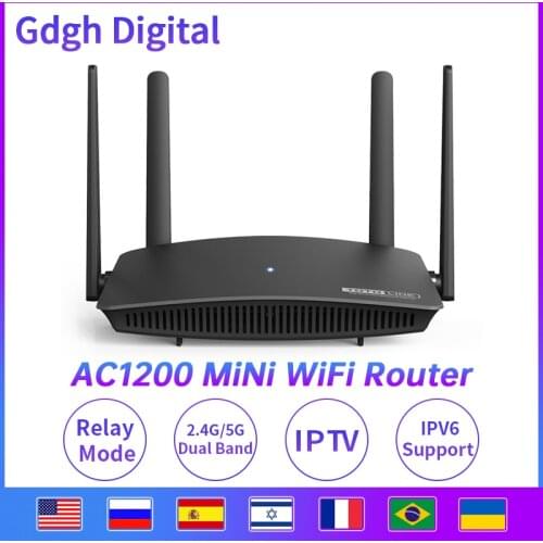 TOTOLINK A720R 1200Mbps WIFI Router Full Port 2.4GHz/5GHz Wifi Repeater 4*6dBi External Antennas Support IPTV