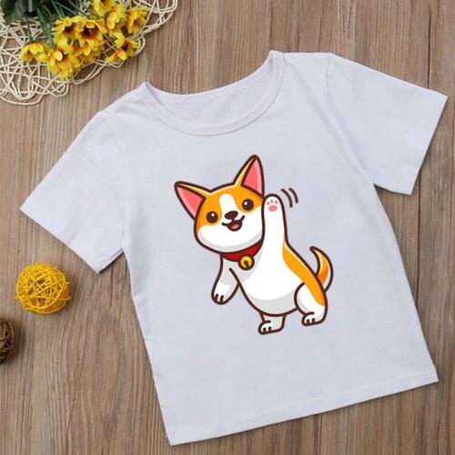 Funny T shirt For Girls Dogs Cute Kids Tops Cartoons Printing Baby Boy Clothes Children T-shirt Summer Short Sleeve,YKP045