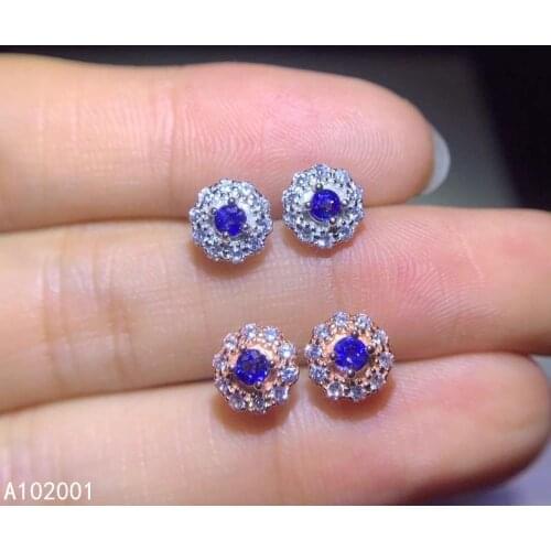 KJJEAXCMY fine jewelry natural sapphire 925 sterling silver women earrings new Ear Studs support test lovely