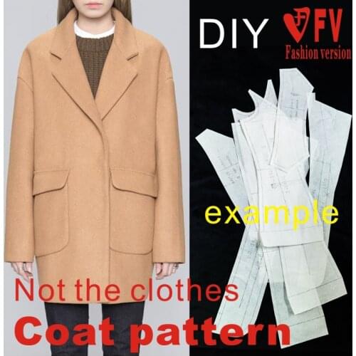 Clothing Brand Falling Shoulder Womens Overcoat Pattern 1:1 Cutting Design Drawing BFY-139