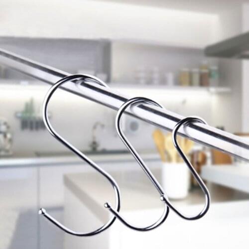 10pcs /set S type bathroom kitchen 304 stainless steel bedroom hook up metal Super load-bearing