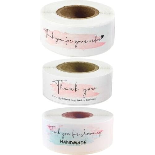 120pcs Thank You for Your Order Sticker 1x3 Inch Labels for Envelope Sealing Small Business Decor Thanks Stickers