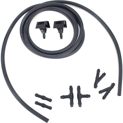 2PCS Front Windsheild Wiper Nozzle Washer Jet + Hose Connector Set For Nissan Qashqai J10 2007-2013 Repalement 28932-JD000