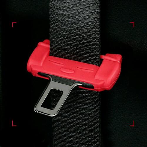 2pc Car Suv Seat Belt Buckle Clip Silicone Anti-scratch Cover Safety Accessories Seat Belt Protector Car Interior For Seat Belt