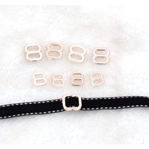 9/10mm,30pcs uv plated 8 eight shape rose gold no fade ribbon buckles acessories Invitation Ribbon Slider Headband Hair Clip DIY