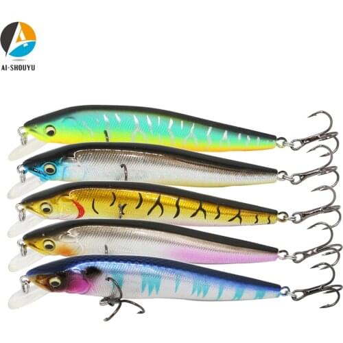 AI-SHOUYU 3PCS/lot Hard Minnow Bait Fish Lure 95mm 10g Wobbler Floating High Quality Suspending Artificial Fishing Lure Tackle