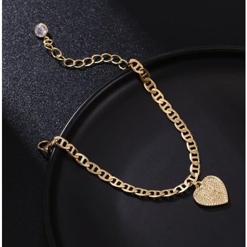 Summer Heart Alphabet Leg Bracelets For Women Foot Jewelry Feet Chain Friendship Gifts Letter Initial Anklet Beach Accessories