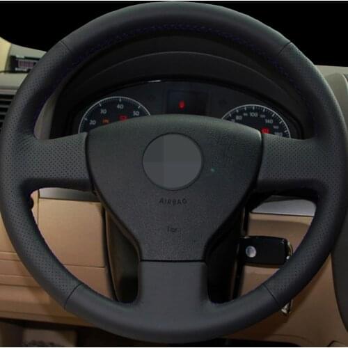 DIY Wear-resistant Artificial Leather Black Car Steering Wheel Cover For Volkswagen Old VW Golf Polo Sagitar 2010 Polo