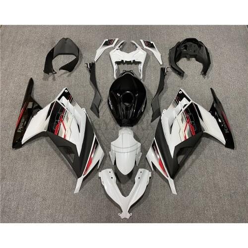 For Kawasaki Ninja 300 EX300 NINJA 300 2013 2014 2015 2016 2017 Motorcycle ABS Full Car Black And White Fairing Kit