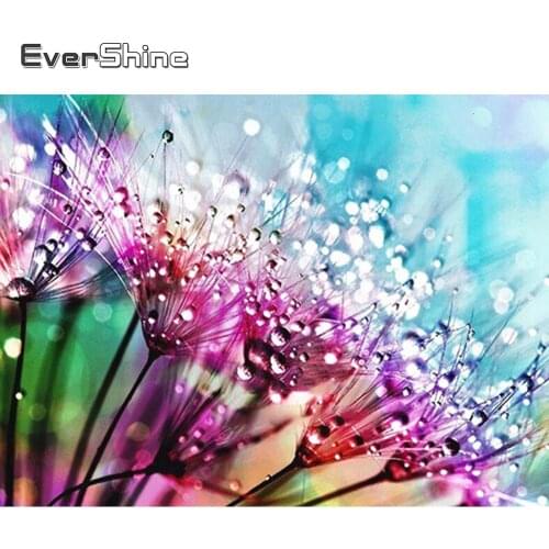 Evershine 5D DIY Diamond Painting Dandelion Rhinestone Picture Scenery Embroidery Complete Kit Beaded Painting Home Decoration