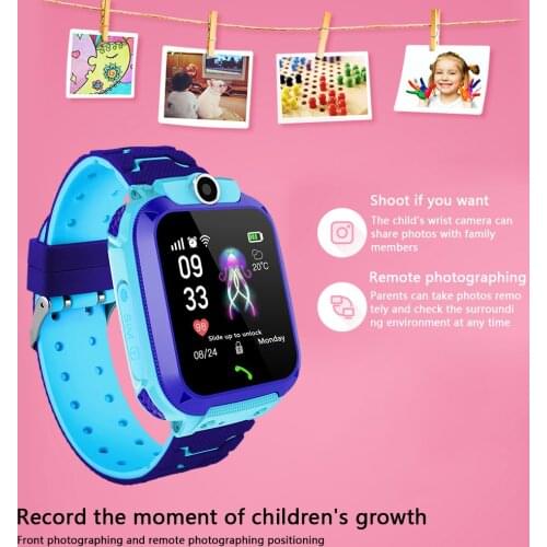 2MP Camera SOS GPS Location Tracker Boys Girls with Sim Card Photo Waterproof IP67 Gift 1.44 inch Children Smart Phone Watch