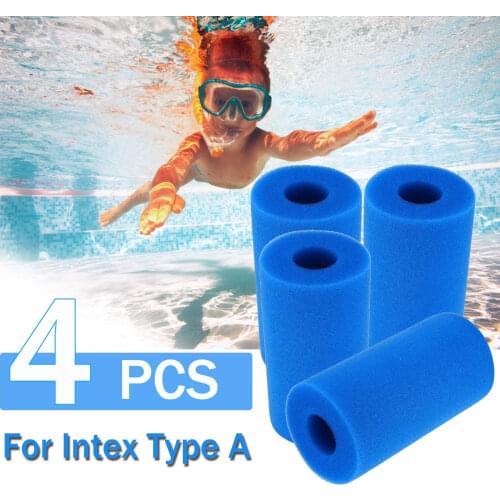 4Pcs Foam Filter Sponge for Intex Type a Reusable Washable Swimming Pool Aquarium Filter Accessories