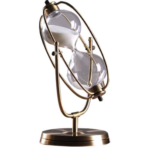 Innovative European Style Rotary 60 Minutes Hourglass Retro Decorative Tabletop Timer Hourglass For Home Desktop Decoration
