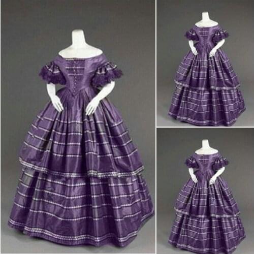 History!Customer-made Victorian dress 1860s Civil war Dress Scarlett Theater Costume Halloween Renaissance Dress V-555
