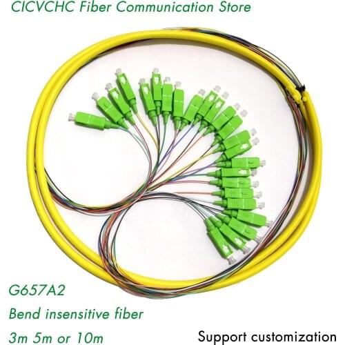 Cable tree-12 fibers - SCAPC-SCAPC-SM(9/125)-Bend insensitive fiber-G657A2-0.9mm fanout