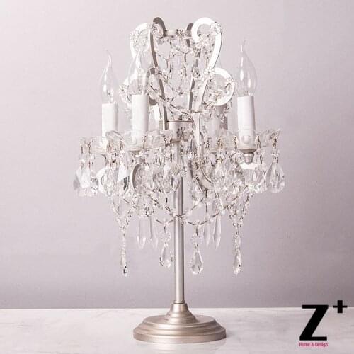 Classical Style French Palace Style MANOR COURT CRYSTAL TABLE LAMP Crystal Glass Table