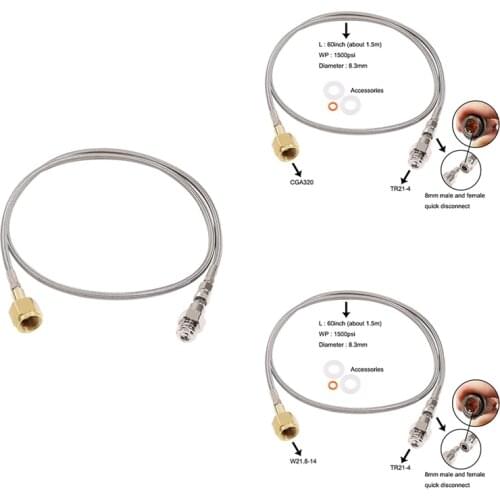 CO2 Hose Adapter Kit, 1.5 M 60 Inch Soda Water External Hose Adapter Kit Connection Soda Accessories