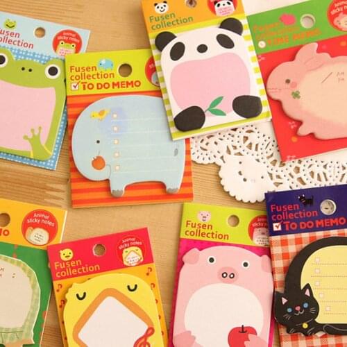Creative Cartoon Animal Practical Sticky Post Cute Small Fresh Note Sticker Notepad N Times Stickers Small Gift For Children