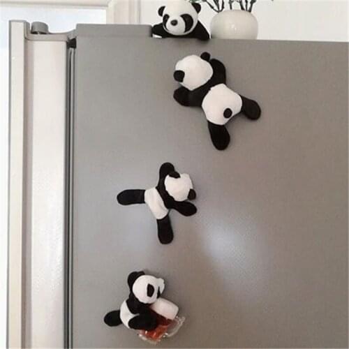 Fridge Magnet 3pcs/set Soft Plush Panda Refrigerator Sticker Cartoons Decal Home Decor