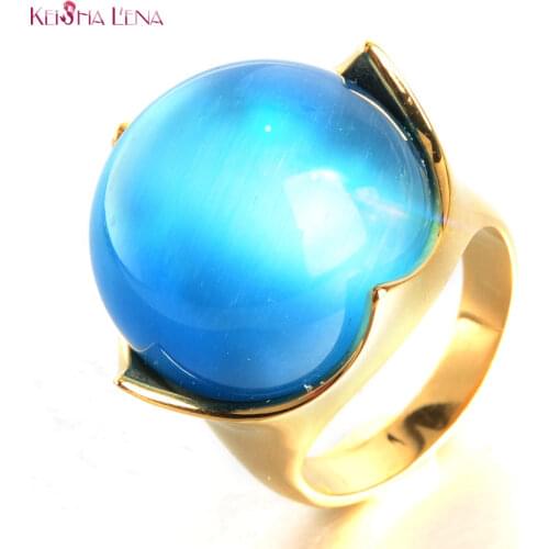Cute Elegant Handmade Jewelry Titanium Steel Goose Egg Ring Opal Stone Woman Ring Sz 7~12 Rings high quality