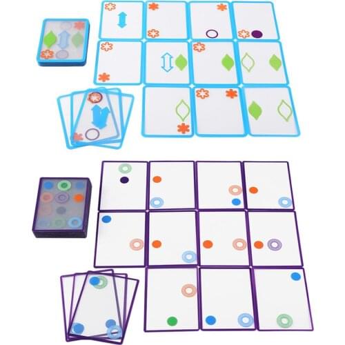 Overlap Cards Game Swish Toy Set Spatial Logical Intelligent Children Gift Kids Transparent Spot Card Game Logic Durable Games