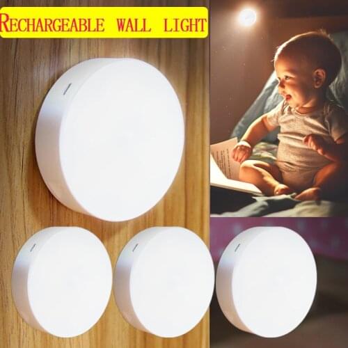 LED Motion Sensor Night Light Wall Lamp USB Rechargeable Bedroom Stairs Intelligent Body Sensor Light Home Night Light Lamp