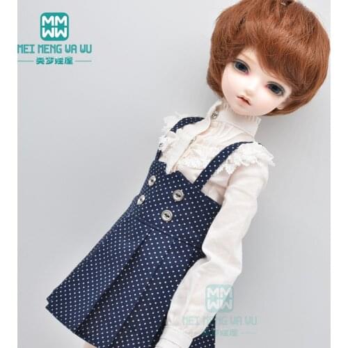 Clothes for doll fits 1/4 43cm BJD doll clothes fashion suspender skirt, jeans, T-shirt, shirt