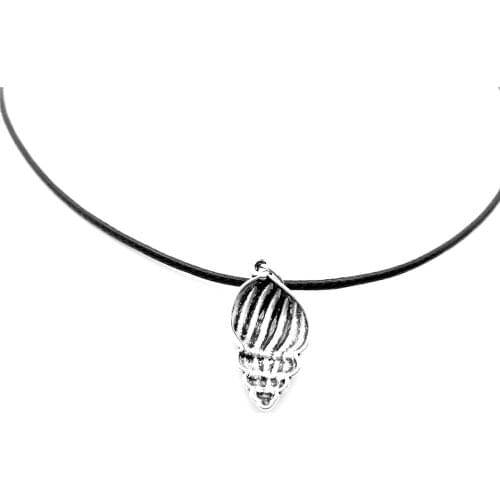 Ocean Winds Necklace Beach Conch Shell Pendant Necklace Seashell Sea Shell Necklace Nautical Ariel Mermaid Leather Rope Necklace